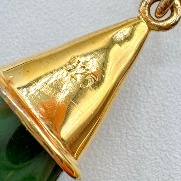 Sajen Jade Vermeil Gold Over 925 Sterling Silver Etruscan Style Drop Earrings - Picture 9 of 14